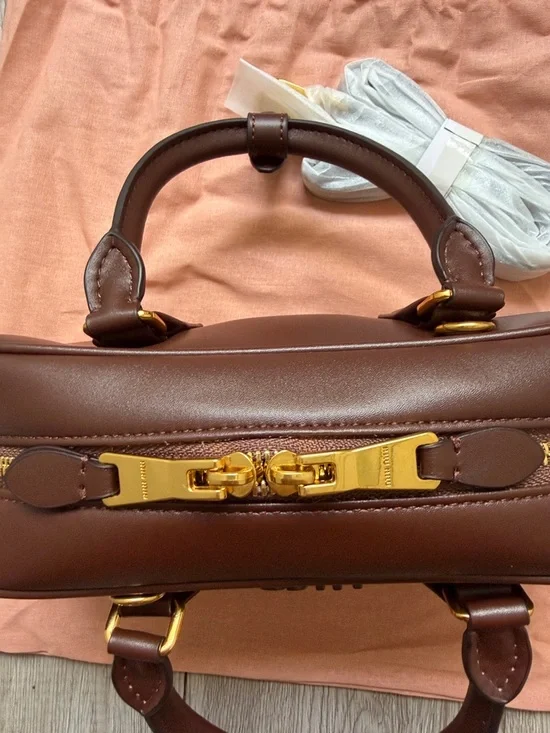 Logo Arcadie brown leather bag new - Picture 2 of 9